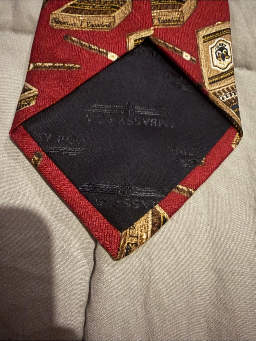 Vintage-Inspired Red Novelty Laptop & Pencil Print Men's Tie